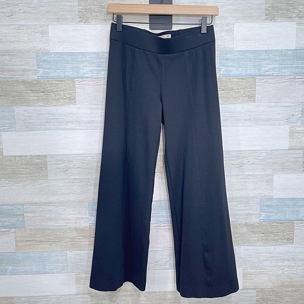 Yoana Baraschi Wide Leg Pull On Cropped Ponte Pants Black Womens Small
